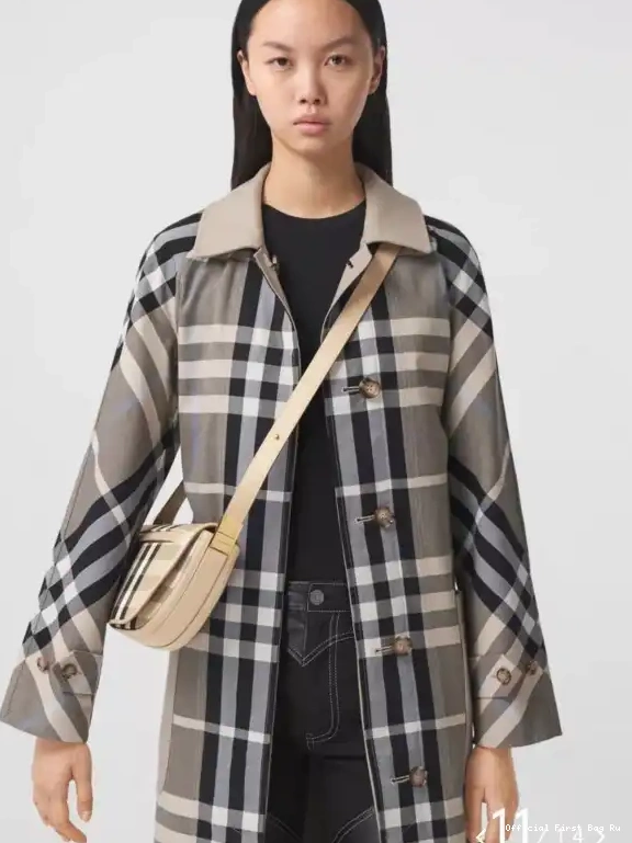 Official First Bag Ru Small Bag Olympia Canvas BURBERRY and Check Leather 0604
